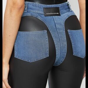 Maniere De Voir Blue and Black Skinny Jeans